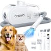 OPOWO Dog Grooming Vacuum, 2.7L Pet Grooming Kit with Dog Clipper Paw Trimmer Nail Grinder, 3 Suction Levels, Low Noise Dog Hair Vacuum with 7 Pet Grooming Tools for Shedding Pet Hair, Home Cleaning